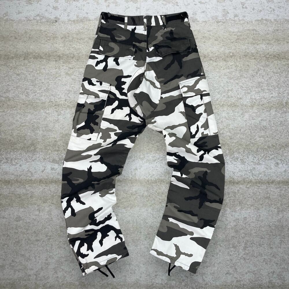 Vintage 90s Military Tactical Pants Mens XS Baggy Wide Leg Winter Camo
